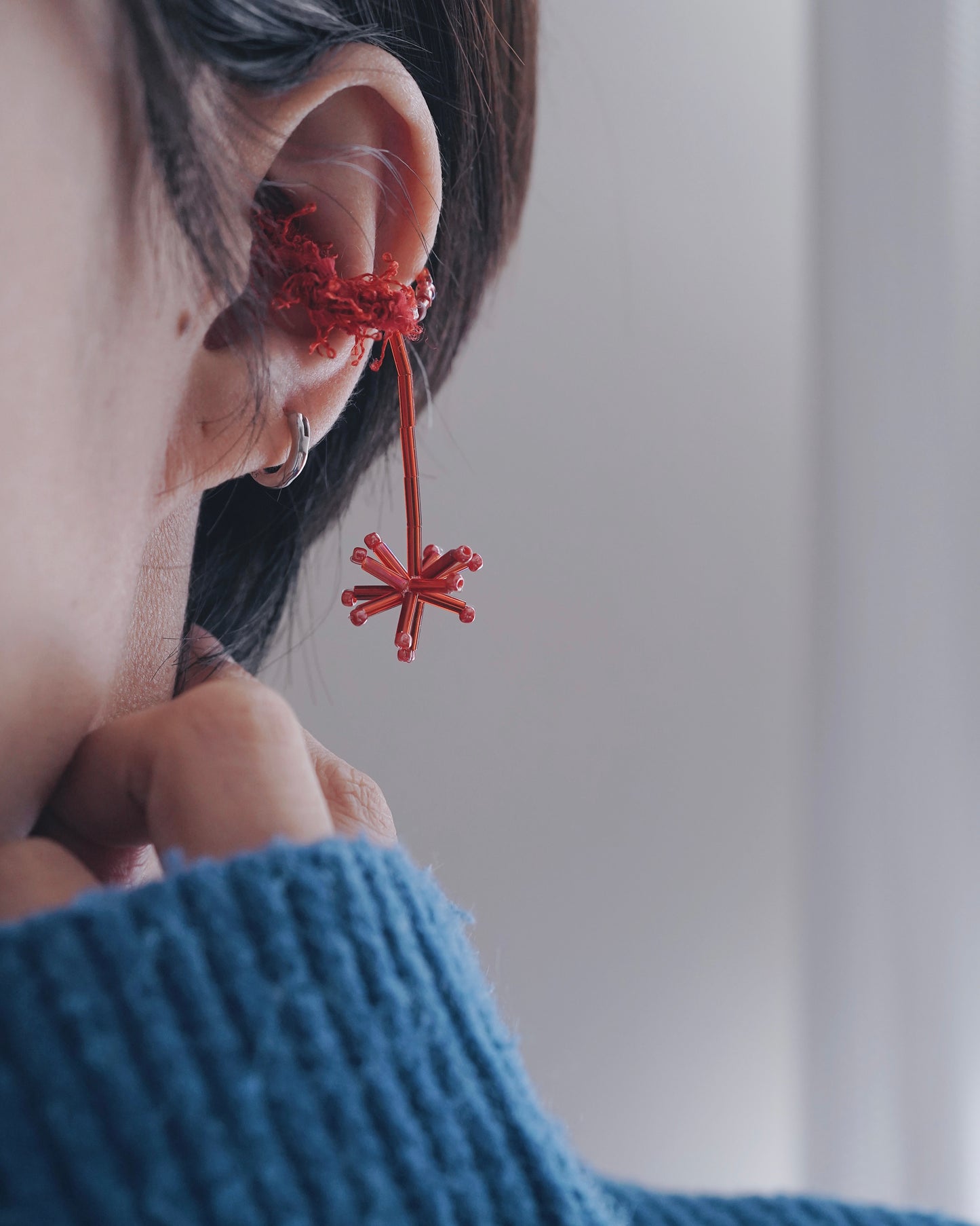 線香花火|耳骨夾長款