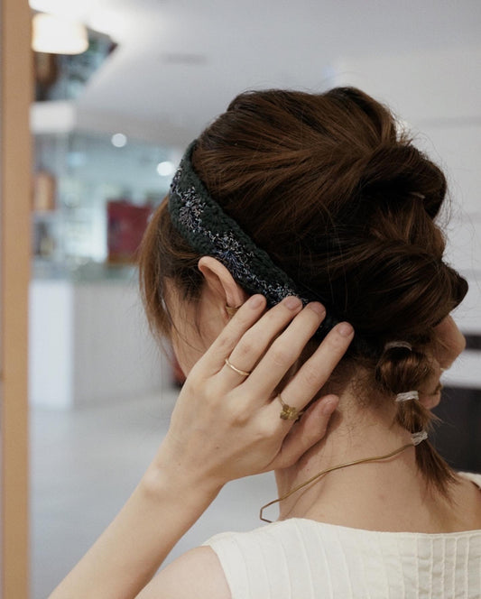 夏日花火髮帶|森林綠