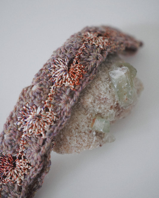 夏日花火髮帶|藕粉