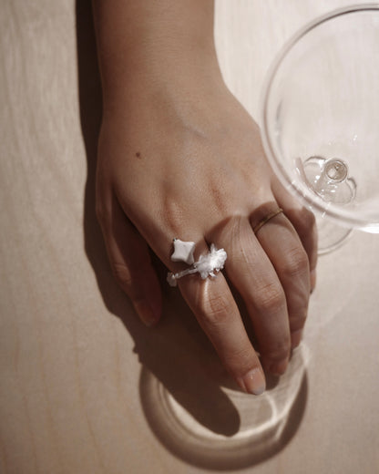 【現貨】Deerahat x 苜苜 Muk Muk 聯名系列 - 寶石陶鑑｜流れ星 耳扣短款