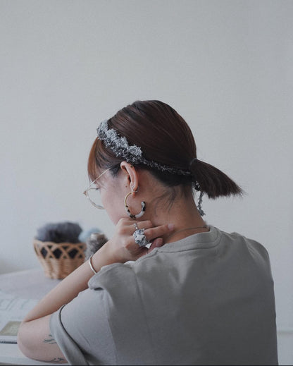 丸太郎髮帶 ｜藍色系