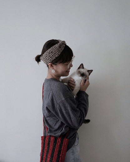 Pom Pom 扭結髮帶