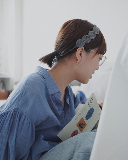 丸太郎髮帶 ｜藍色系