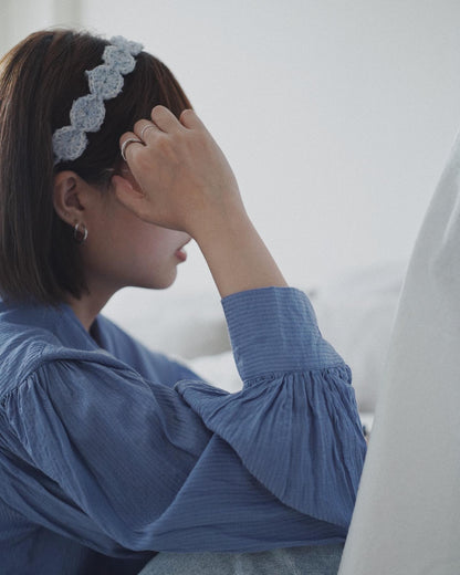 丸太郎髮帶 ｜藍色系