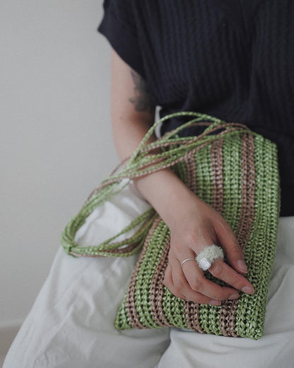 【定製】春夏繩帶側背包 ｜條紋九間款